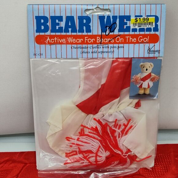 Westwater Bear Wear Active for Bears on The Go Red Cheerleader W/ Pom pom NEW - Picture 4 of 9